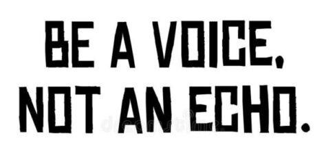 Be a Voice. Not an Echo.